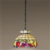 Perenz Sospensione Tiffany Vetro Multicolor Con Catena D.30 Cm