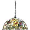 Perenz Sospensione Tiffany In Vetro Multicolor Con Catena D.55 Cm