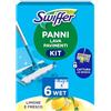 Swiffer Wet Lavapavimenti Kit, 1 Scopa e 6 Panni Umidi, Limone, Maxi Formato, Lava Pavimenti, Pulizia Igienica Profonda, Rimuove Sporco e Batteri, Per Tutti I Tipi di Pavimenti