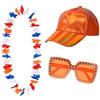 Boland - Set per Fan Olandese, Catena Hawaiana, Occhiali da Festa, Berretto, Paesi Bassi, Mondiali