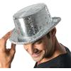 Chaks - Cilindro, cappello da discoteca con paillettes per Carnevale | Cappello a specchio per festival e feste, cilindro argentato con tessere a specchio, accessorio per costumi