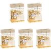 SIGEL GT017 Borsa Regalo natalizia piccola, Golden Shimmer, 17 x 23 x 9 cm, carta, 5 pz