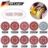 100 DISCHI ABRASIVI GRANA 80-3000 PER LEVIGATRICE ORBITALE 5" 125MM BE