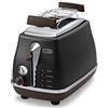 De'Longhi CTOV 2103.BK Tostapane 2 fette, 900 W, 0 Decibel, Plastica, Acciaio Inox, 2 Scomparti, Nero
