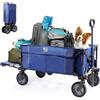 TIMBER RIDGE Carrello pieghevole per portellone posteriore, resistente, pieghevole, da spiaggia, con tasche laterali, per campeggio, giardino, shopping, può contenere 81,6 kg, blu