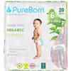 PureBorn Pannolini usa e getta per bambini in bambù naturale biologico_Taglia 6, da 16 a 20 kg_20 pezzi_Assorted_Confezione singola_Premium Super Soft_ Massima protezione dalle perdite_Pannolini