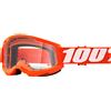 Sgr MASCHERINA OCCHIALI MASCHERA DA CROSS ENDURO 100% STRATA 2 YELLOW TRASPARENTI
