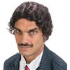 Chaks - Parrucca Gomez Addams, parrucca ufficiale Mercoledì con capelli corti e ondulati, nera, capelli sintetici, accessorio per costumi