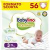 Babylino Premium, Pannolini Taglia 3 con filtrante ULTRA SOFT, Midi (4-9kg), 56 Unità