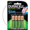 Tancredi srl Duracell "Recharge Ultra" 4 batterie ricaricabili Ni-Mh stilo AA 1,2V 2500mAh