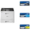 Brother HLL8260CDW Stampante Laser a Colori, 31 ppm Kit toner originali colori TN423BK fino a 6.500 pag e TN423C/M/Y da 4.000 pag cad