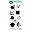 Sizzix Layered Clear Stamps Geo Repeat di Lisa Jones | 666144 | Set di 9 timbri in Gomma per Biglietti, Scrapbooking e Artigianato in Carta, Bianco, taglia unica
