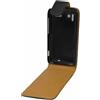 NO BRAND Custodia per HTC Sensation XE G18 Top Open Similpelle Nera e Chiusura Magnetica