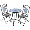 GS SET TAVOLO TONDO + 2 SEDIE METALLO GIARDINO TERRAZZO VERANDA PIEGHEVOLE 70*60