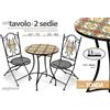 GS SET TAVOLO TONDO + 2 SEDIE METALLO GIARDINO TERRAZZO VERANDA PIEGHEVOLE 70*60 CM