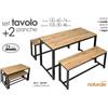 GC TAVOLO + 2 PANCHE TAVOLINO GIARDINO PIC NIC CAMPEGGIO TERRAZZO LEGNO METALLO