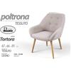 GS SEDIA POLTRONA TESSUTO ARREDO MODERNO SCANDINAVO LEGNO TORTORA h81*67*66 cm