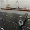 Ambiance Sticker Rotolo adesivo al metro - Adesivi rivestimento adesivo per cucina, mobili e bagno, in marmo nero e bianco, 60 cm x 7 m