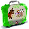 Multiprint Valigetta Travel Set Happy Farm, Made in Italy, Album da Colorare, con Puzzle e Matite, Set Timbrini Bimbi, in Legno e Gomma Naturale, Inchiostro Lavabile Atossico, Idea Regalo, Art.42924
