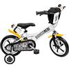Mondo Toys - Bici Mod. F.C JUVENTUS DELUXE per bambino / bambina - misura 12'' - rotelle e freno anteriore / posteriore - colore bianco / nero - 25482