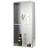 VEVOR Nicchia per Doccia 33,0x63,5x10,2cm in Acciaio Inox Argento 2 Strati