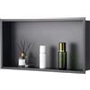 VEVOR Nicchia per Doccia 33,0x63,5x10,2cm a Parete in Acciaio Inox Nero 1 Strato