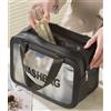 Cecaro Group Borsa trucco nera e rosa 15x30x20 cm, beauty case capiente da viaggio