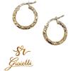 Oro 18kt Orecchini ORO GIALLO a forma di Cerchio Diamantati ORO 18KT 750% List. 285€