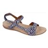 BENVADO sandalo basso pelle capra lux CHER INDIGO BLU PRINT con strappi plantare