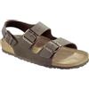 BIRKENSTOCK sandalo MILANO 634503 Birko Flor Nubuck MOCCA 3 fibbie regolabili