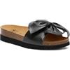 DR.SCHOLL SCHOLL ciabatte sandali fiocco pelle BOWY 2.0 plantare BioPrint sughero NERO