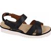 BENVADO sandali bassi pelle vitello FRANCY NERO plantare fasce incrociate strapp