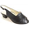 SANAGENS sandali eleganti decollete tacco 5cm VITTORIA morbida pelle vitello NER