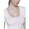 RAGNO Maglietta donna MEZZA MANICA lana e seta 074027 bordino in raso BIANCO o N