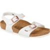 BIRKENSTOCK sandali RIO 1024374 Birko Flor BIANCO WHITE 2 fibbie bronzo rosato c