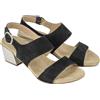 BENVADO sandalo tacco platino pelle nubuk PAOLA NERO 41003003 plantare 1 strappo