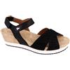 BENVADO sandalo zeppa pelle camoscio OLGA NERO 37006001 regolabile strappi plant