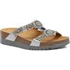 DR.SCHOLL SCHOLL ciabatte sandali NEW BOGOTA' WEDGE plantare BioPrint ARGENTO/PELTRO perli