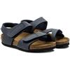 BIRKENSTOCK KIDS sandali bambino strappi BARI Birko Flor BLU NAVY nubuk 222563