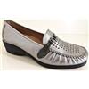 BENEXA morbido mocassino traforato pelle 2934 GRIGIO LAMINATO sottopiede estraib