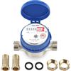 Gotrays Contatore di acqua fredda, 1,5 m3/h 0-40 ℃ 15 mm 1/2 pollice, misuratore di port