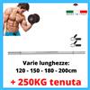 Bilanciere 25mm 28mm dritto palestra per dischi misura 120 150 180 200 cm +pinze