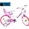 Dino Bikes Bici Bambina 16" FAIRY su Sfera con Rotelle-PortaBambole- Dino Bikes