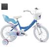 Lubex S.p.a. Bici Bambina 16'' FROZEN con Cestino- Porta Bambole e Rotelle/Stabilizzatori