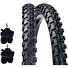 STS COPPIA COPERTONI + 2 CAMERE 24X1.90 PER BICI NERO MTB MOUNTAIN BIKE BICICLETTA