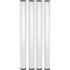 WAGNER Gambe del tavolo/Gambe del mobile - SET COMPLETO - Set da 4 pezzi - metallo rivestito in look alluminio, color argento, diametro Ø 6 cm, incl. piastra da avvitare, portata 300 kg - 12349204