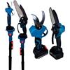 Quanzou Kit Potatura Cesoia e Motosega 6" con Asta Telescopica a Snodo 2 Batterie 48V