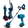 Professional Kit Potatura Forbice Motosega Soffiatore Decespugliatore Tagliaerba 2 Batterie