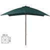 Verdelook Ombrellone da Giardino Quadrato con palo centrale in Legno Verde scuro 3x3 mt