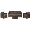 BICA Nebraska 3 Set Arredo Giardino con 2 Poltrone, Divano e Tavolino - Marroni